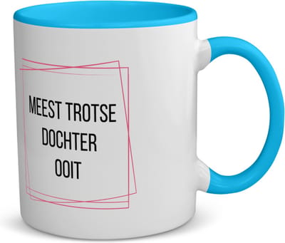 Akyol - meest trotse dochter ooit koffiemok - theemok - blauw - Dochter - trotse dochter - verjaardagscadeau - verjaardag - cadeau - cadeautje voor dochter - dochter artikelen - kado - geschenk - gift - 350 ML inhoud