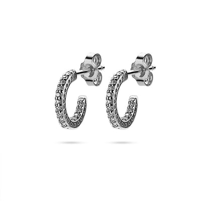 Twice As Nice Oorbellen in zilver, oorring met zirkonia