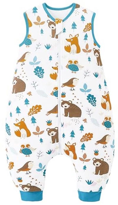 SnelShoppen - Babyslaapzak met Beentjes 2,5 Tog Vierseizoenen Slaapzak voor Kinderen en Baby's - Bosdieren Design 70 cm Geschikt voor Babylengte 80-90