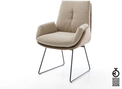 Gestoffeerde-stoel Zoa-Flex slipframe zwart materiaalmix mud pocketveer kern