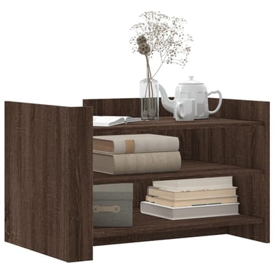 vidaXL - Salontafel - 80x50x50 - cm - bewerkt - hout - bruin - eikenkleur