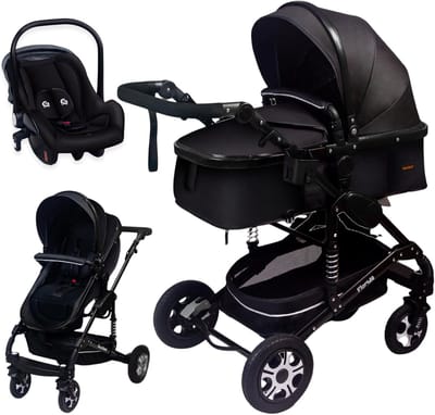 Kinderwagen Set - Combi Kinderwagen - Veilig Reizen - TÜV Gecertificeerd - 3 in 1 - Zwart