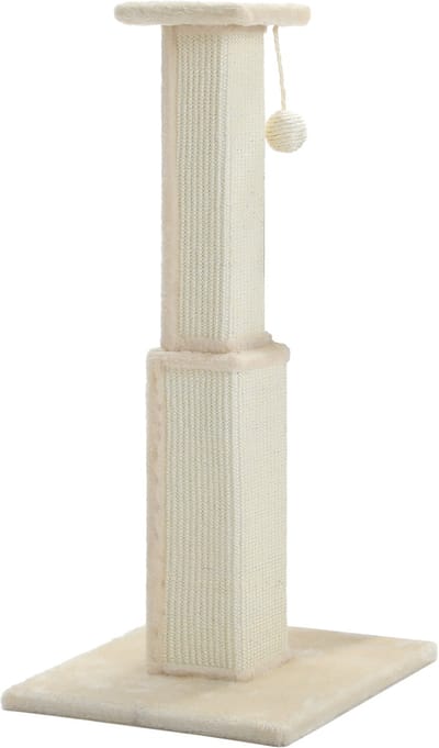 Kattenu KittyTree - kitten krabpaal - Extra dikke palen (9 + 12 cm) - Kleine krabpaal voor katten - Mini krabpaal - Beige
