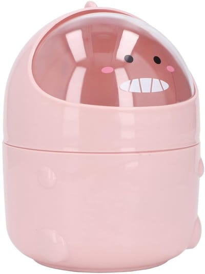 Schattig Mini Prullenbakje voor Bureau of Tafel - Non-slip Basis - Ideaal voor Kantoor, Badkamer of Kinderkamer