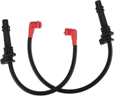 Ontstekingsspoel Draadkap - Bougie Kabel - Motoronderhoud - Betrouwbare Vonkoverdracht - 60cm en 50cm - Zwart Rood