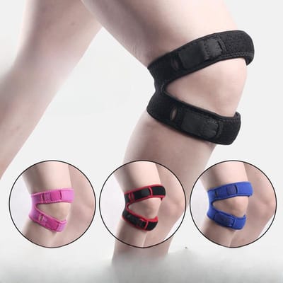 Enkele Oefening Siliconen Patellaband Klimmen Kniebeschermers Druk Kniebeschermers Hardlopen Basketbal Fitness Kniebeschermers roze