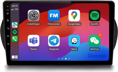 CarPlay autoradio geschikt voor Peugeot Bipper (2008–2019) | 9 inch | Android 13 | Draadloos Apple CarPlay & Android Auto | 2GB + 32GB | Denago DNG-A57 | 2025 model | 2008 2009 2010 2011 2012 2013 2014 2015 2016 2017 2018 2019 | Bluetooth & Wifi
