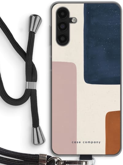 Case Company® - Hoesje met koord geschikt voor Samsung Galaxy A13 5G hoesje met Koord - Geo #5 - Telefoonhoesje met Zwart Koord - Bescherming aan alle Kanten en Over de Schermrand