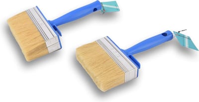 Professionele Verfkwasten Set - Voor Water- en Olieverf - Kunststof Handvat - Blauwe Borstelharen - Set van 2 Stuks (40x140mm en 30x120mm)