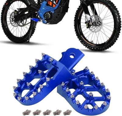 Motorfiets Voetsteunen - Verbrede Pedaalsteunen - Veiliger Rijden - Bredere Anti-slip Platform - 16.1 x 15.3 x 8.1 cm - Blauw