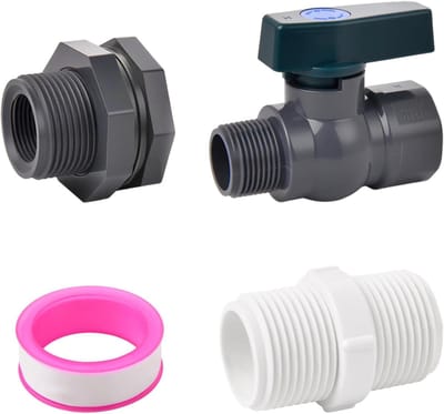 Regenton Omstelset - Kraan Set PVC - Waterafvoer Regenton - Waterdicht Ontwerp - 3/4 inch - Grijs