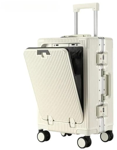 Trendique - Handbagage koffer - Reiskoffer - Handbagage - Reiskoffer met wielen - 55x35x25 cm - 35 L - Duurzaam ABS PC Materiaal - Wit