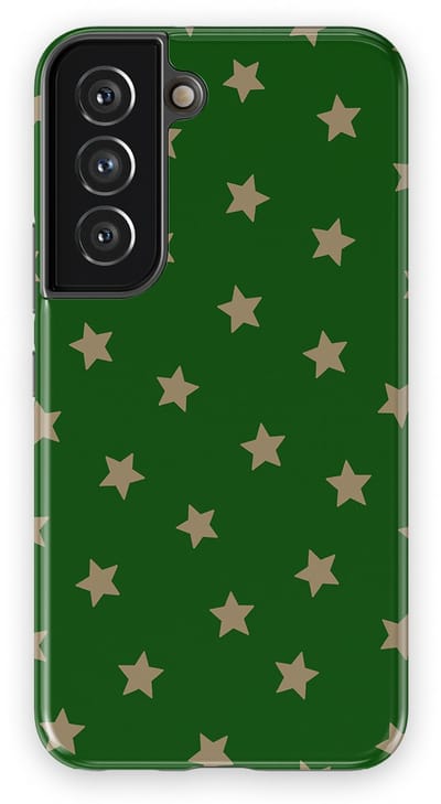 DripCase Hoesje Samsung Galaxy S22 | Sterren Design | Magnetisch Opladen | 2-in-1 Ontwerp | Stars Backcover Forest Gold