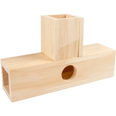 Duvoplus - Hok - Knaagdier - Houten Tunnel 24,5x6,5x6,5cm Houtkleurig - 1st