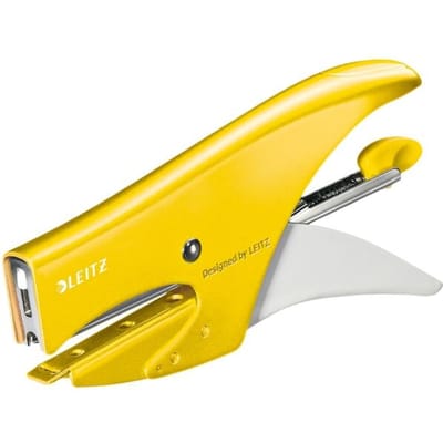 Leitz WOW Niettang Werkt met Leitz Nietjes Nr.10 - Capaciteit Van 15 Vel - Voor Kantoor En Thuiswerken - Ideaal Voor Thuiskantoor - Geel