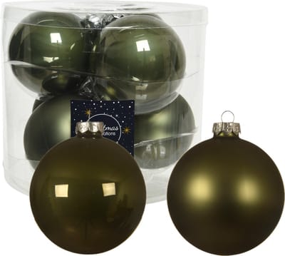 Decoris kerstballen - 16x st - mosgroen - D10 cm - glas - kerstversiering