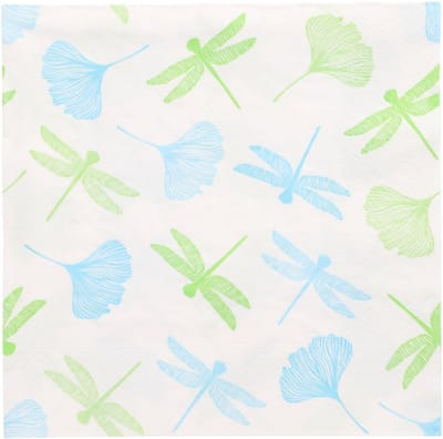10x 20 Servetten 3-laags 1/4 vouw 40 cm x 40 cm groen Ginko