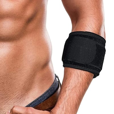 Support de Poignet Réglable pour Tennis et Joueurs de Golf Soulagement Syndrome Douloureux Latéral du Poignet Bandage Confortable Équipement M white