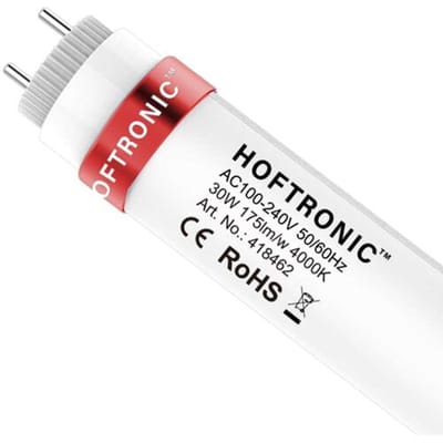 HOFTRONIC - LED TL armatuur 150cm - T8 fitting - flikkervrij - 4000K Neutraal wit licht - 30W 10500lm (175lm/W) Vervangt 130 Watt - 5 jaar garantie