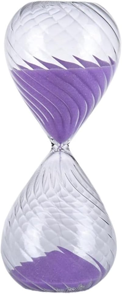 Zandloper 2 stuks - Zandtijdmeter decoratie - Mindfulness oefeningen - Elegant design - 5 x 125 cm - Paars