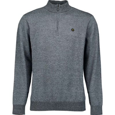 No Excess Pullover half zip 2 coloured melang dusty blue
