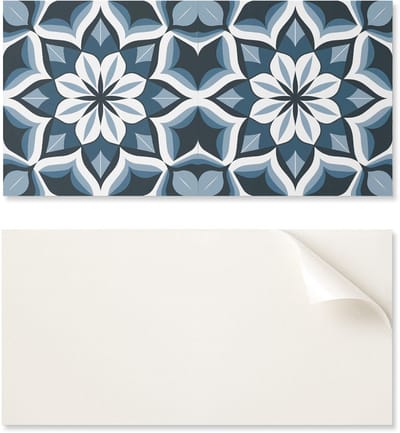 Zelfklevend vinylpaneel - Kantoorwanddecoratie 100x50 cm Bloemenmotief in symmetrie