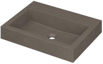 INK Momento Wastafel Quartz Zonder Kraangat - 600x450x90 mm - Quartz Beton