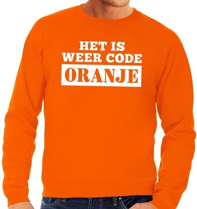 Code Oranje sweater - voor heren - Koningsdag - supporters kleding - truien S