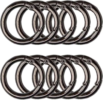 Set van 10 Stuks 49mm Carabiner Haak Ringen - Ideaal voor Sleutelhangers, Ambachten en Outdoor Activiteiten