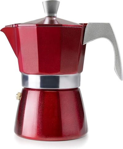 Moka Express Koffiezetapparaat Rood - 2 Kops Percolator voor Inductie en Alle Fornuizen - 100 ml