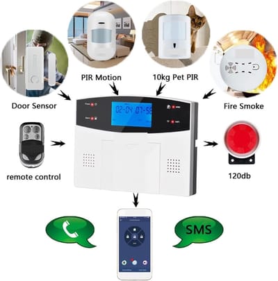 Huisbeveiligingssysteem - Alarm Systeem - Veilig Wonen - GSM PSTN Connectie - 99 Zones - Zwart Wit