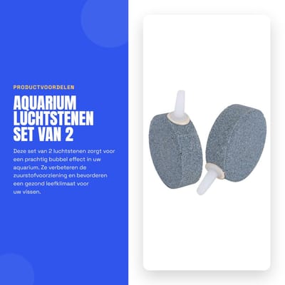 Dailygoods- Luchtstenen 2 Stuks - Ronde Luchtpomp - Aquarium Accessoires - Diameter 4 cm - Hoogte 5,5 cm - Verhoogt Zuurstofgehalte - Beluchter