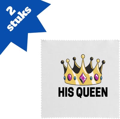 Akyol - his queen brillendoekjes - Koningin - iemand die zich voelt als een koningin - valentijnsdag - verjaardag - cadeautje voor vriendin - kado - geschenk - 17,8 bij 17,8 cm - 2 stuks