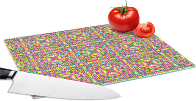 Glazen Snijplank - 28x20 - Caleidoscoop - Patronen - Regenboog - Snijplanken Glas