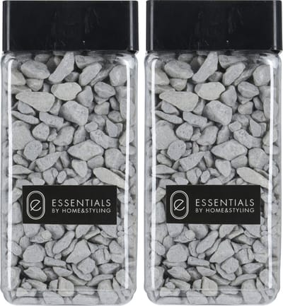 Decoratie steentjes/hobby steentjes - Lichtgrijs - 1100 ml - 9/13 mm