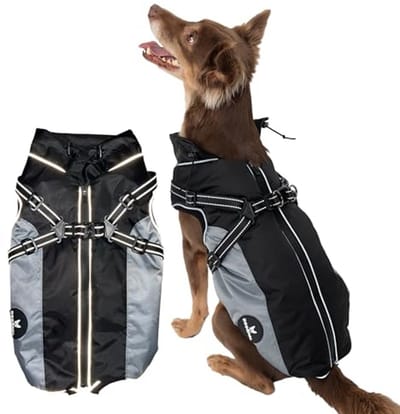 Waterdichte Hondenregenjas met Ingebouwd Harnas - Reflecterende Regenjas voor Kleine en Grote Honden