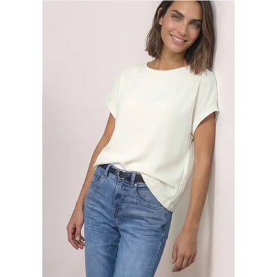 2-in-1-Shirt van chiffon met boothals