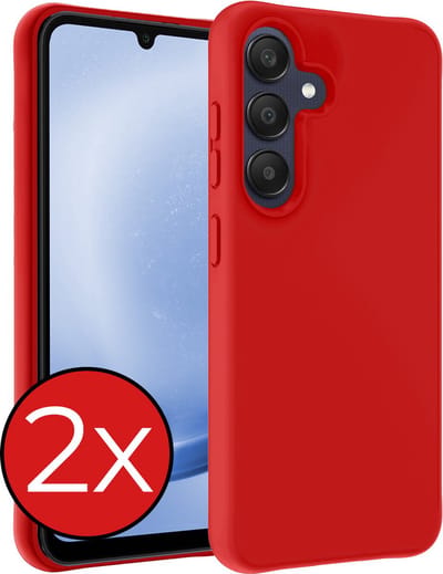 Hoesje - 2 Stuks - Geschikt voor Samsung Galaxy A25 - Sterk & Shockproof - Telefoonhoes - Back Cover - Case Siliconen - Telefoon Hoes - Rood
