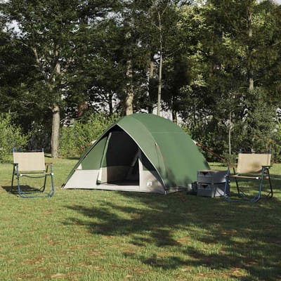 vidaXL Camping Tent met dak met opslag Groen 320 x 275 x 190 cm taft