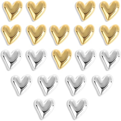 Dailygoods - Koelkastmagneten, 20 stuks magneten voor de koelkast, liefdeshart magneten, decoratief, 3D hart, klein liefdeshart, sterke houdkracht, voor whiteboard, keuken, kluisjes, kantoordecoratie (2 kleuren)