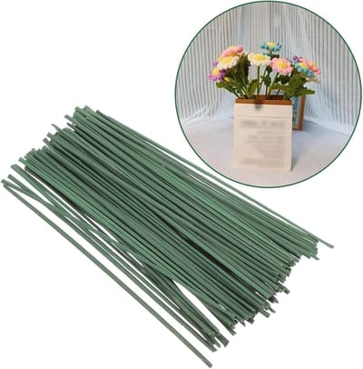 Bloemen Draad - Bloemendraad Stengeldraad - Bloemen Schikken - Flexibel en Breekbestendig - 100 Stuks - Groen