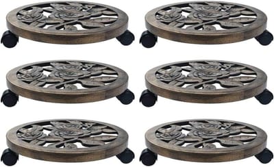Plant Trolleys - Bloempot Rollers - Planten Verplaatsen - 360 Draaibare Wielen - 38 cm Diameter - Brons