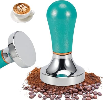 Espresso Tamper - Koffie Aanstamper - Koffie Bereiden - Gelijkmatige Drukverdeling - 57 mm - Lichtblauw