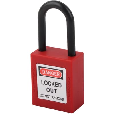 Cadenas de sécurité Rouge Nylon dense Durable Haute dureté Largement utilisé Verrouillage Étiquetage Verrouillage avec clés pour Industrie Entrepôt black