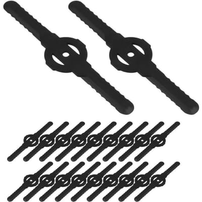 Verpakking van 20 stuks draadloze elektrische grasmaaierbladen, vervangingsbladen, grasmaaierbladen, 139 mm bladen, zwart