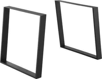 Meubelpoot schuin U tafelpoot 75x72 cm set van 2 tot 100 kg zwart mat