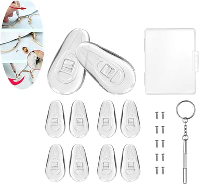 5 paar neuspads voor brillen - 15x8 mm zachte siliconen luchtkamer neuspads - voor brillen - schroef-neuspads vervangingsset