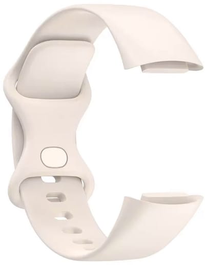 CHPN - Horlogebandje - Bandje geschikt voor Fitbit - Fitbit 5 en 6 - Sportbandje - Ivoor - Maat M/L - Medium/Large - Horlogeband - Excl. fitbit - Armband -Polsband