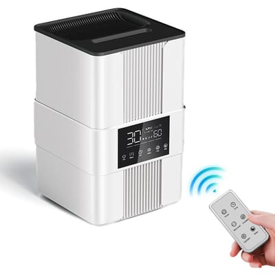 Luchtbevochtigers voor de slaapkamer Top Fill 3,5L Cool Mist-luchtbevochtiger met gesimuleerde vlam 3 mistmodi Auto EU Plug wit