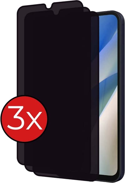 Screenprotector - 3 Stuks - Geschikt voor Samsung Galaxy A15 - Privacy Filter - Beschermglas - Gehard Glas - Tempered Glass - Screen Protector